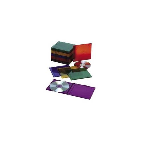 SKILCRAFT Multi-color Slim CD Jewel Cases - Jewel Case - Plastic - Assorted, Blue, Yellow, Green, Purple