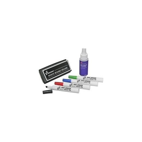 SKILCRAFT Dry Erase Starter Kit - Medium Marker Point - Chisel Marker Point Style - Black, Blue, Red, Green - 12 / Set