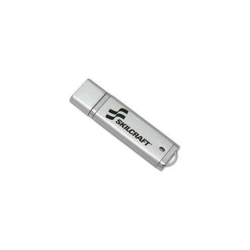SKILCRAFT 4GB USB 2.0 Flash Drive - 4 GB - USB 2.0 - 30 MB/s Read Speed - 20 MB/s Write Speed - Silver - Lifetime Warranty