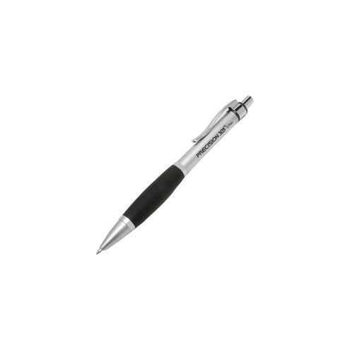 SKILCRAFT Precision 305 Mechanical Pencil - 0.7 mm Lead Diameter - Silver Metal, Black Barrel - 6 / Pack