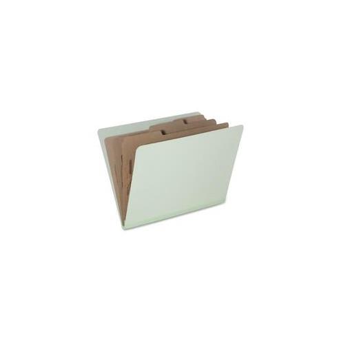SKILCRAFT Eight Section Classification Folder - Letter - 8 1/2" x 11" Sheet Size - 3" Expansion - 1" Fastener Capacity - 3 Divider(s) - Kraft, Pressboard - Light Green - Recycled - 10 / Pack