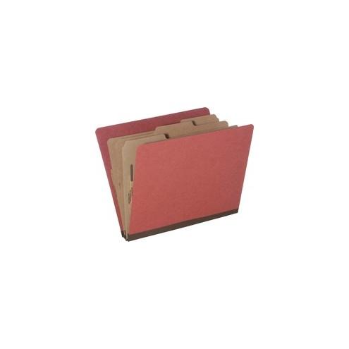 SKILCRAFT Eight Section Classification Folder - Letter - 8 1/2" x 11" Sheet Size - 3" Expansion - 1" Fastener Capacity - 3 Divider(s) - Kraft, Pressboard - Earth Red - Recycled - 10 / Pack