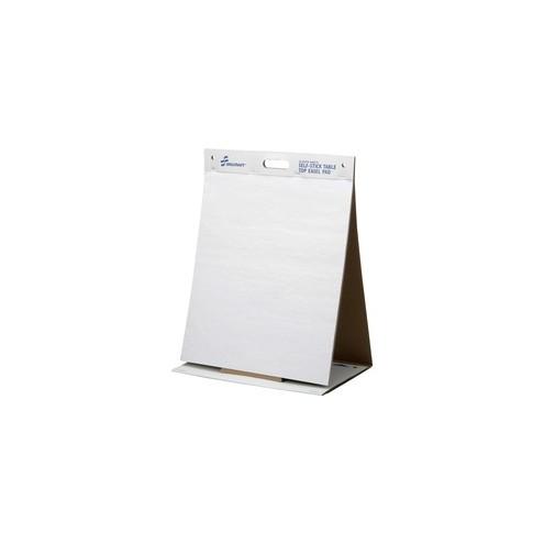 SKILCRAFT 7530-01-577-2170 Self-Stick Easel Pad - 20 Sheets - Plain - 20" x 23" - White Paper - Resist Bleed-through, Easy Tear, Repositionable, Self-adhesive - Recycled - 20 / Pad