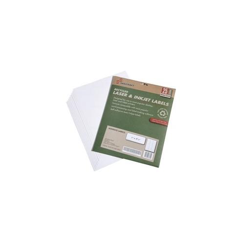 SKILCRAFT 7530-01-578-9292 Address Label - 1" Width x 2 5/8" Length - Rectangle - Laser, Inkjet - White - 30 / Sheet - 750 / Pack