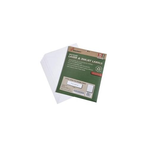 SKILCRAFT 7530-01-578-9297 Extra Large File Folder Label - 15/16" Width x 3 7/16" Length - Rectangle - Laser, Inkjet - White - 18 / Sheet - 450 / Pack