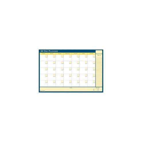 SKILCRAFT Undated 30/60 Day Flexible Planner - Monthly - 42" x 32" - Paper - White