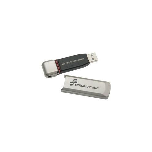 SKILCRAFT 10-key PIN-pad USB Flash Drive - 8 GB - USB 2.0 - Silver - 5 Year Warranty