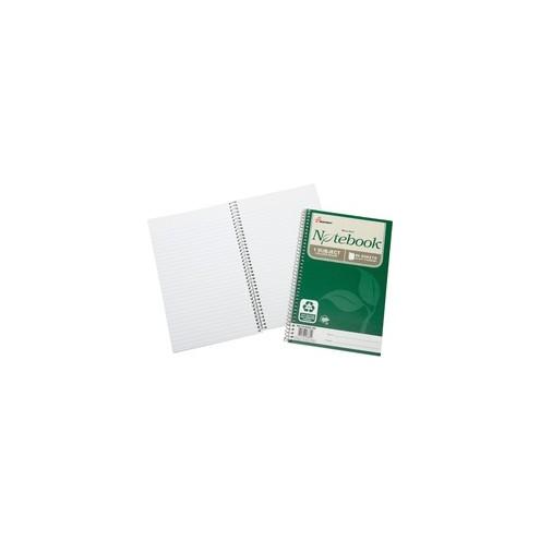 SKILCRAFT 1 Subject Spiral Notebook - 80 Sheets - Wire Bound - 17 lb Basis Weight - 6" x 9 1/2" - White Paper - Subject, Archival, Chlorine-free, Acid-free - Recycled - 3 / Pack
