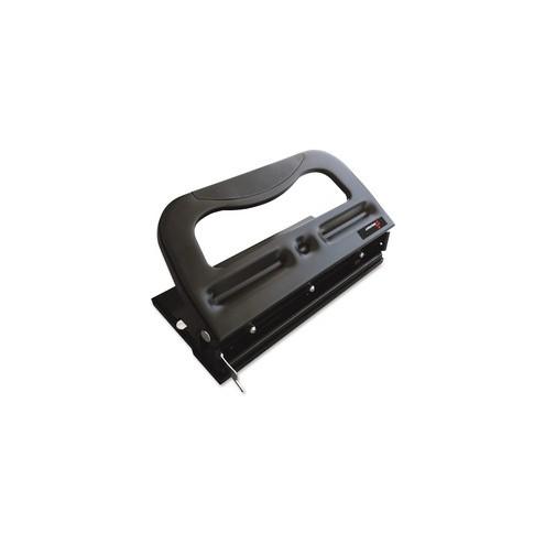 SKILCRAFT Heavy-duty 3-hole Paper Punch - 3 Punch Head(s) - 32 Sheet Capacity - 9/32" Punch Size - Black, Metallic
