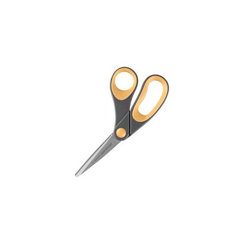 SKILCRAFT Nonstick Titanium Scissors - Bent - Titanium - Gray/Yellow - 1 Each