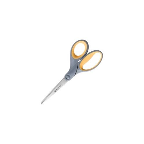 SKILCRAFT Titanium 7" Bent Scissors - Bent - Titanium - Gray/Yellow - 1 Each