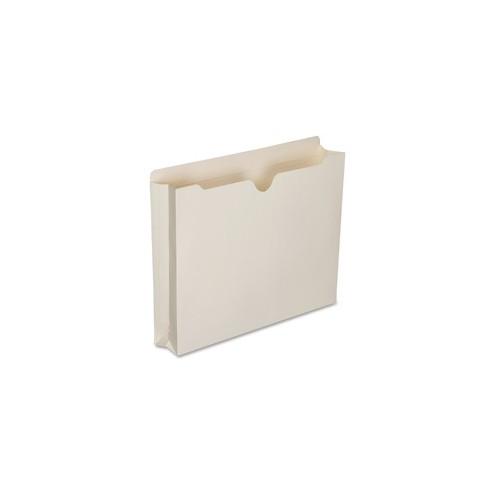 SKILCRAFT Double-ply Tab Expanding Manila File Jackets - Letter - 8 1/2" x 11" Sheet Size - 2" Expansion - Straight Tab Cut - 11 pt. Folder Thickness - Manila - Manila - Recycled - 50 / Box