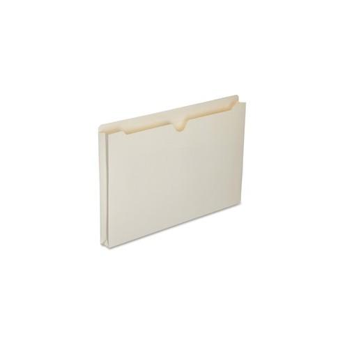 SKILCRAFT Double-ply Tab Expanding Manila File Jackets - Legal - 8 1/2" x 14" Sheet Size - 1" Expansion - Straight Tab Cut - 11 pt. Folder Thickness - Manila - Manila - Recycled - 50 / Box