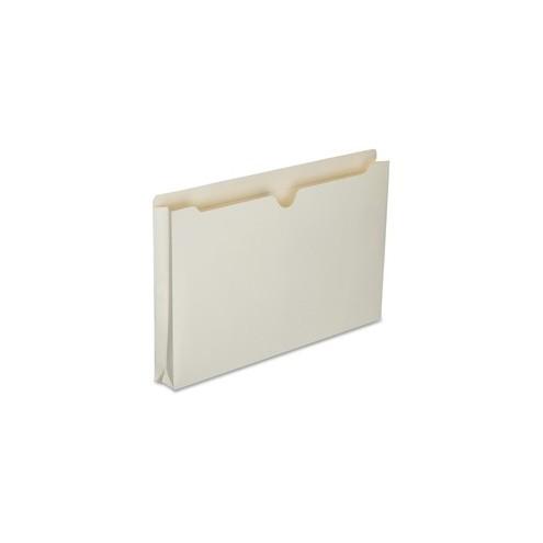 SKILCRAFT Double-ply Tab Expanding Manila File Jackets - Legal - 8 1/2" x 14" Sheet Size - 1 1/2" Expansion - Straight Tab Cut - 11 pt. Folder Thickness - Manila - Manila - Recycled - 50 / Box