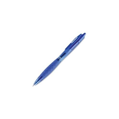 SKILCRAFT Retractable Ballpoint Pen - 1.4 mm Pen Point Size - Refillable - Retractable - Blue - Transparent Barrel - 12 / Dozen