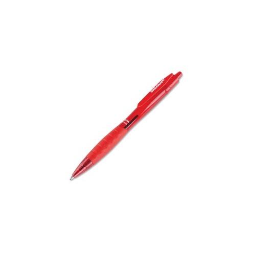 SKILCRAFT Retractable Ballpoint Pen - 1.4 mm Pen Point Size - Refillable - Retractable - Red - Transparent Barrel - 12 / Dozen