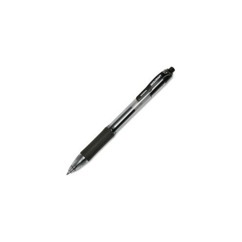 SKILCRAFT Zebra Medium Point Retractable Gel Pen - Medium Pen Point - Retractable - Black Gel-based Ink - Clear, Black Barrel - 12 / Dozen