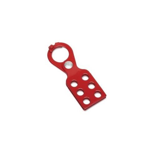 SKILCRAFT Lockout/Tagout Hasp - Heavy Duty, Pry Resistant - Steel - Red
