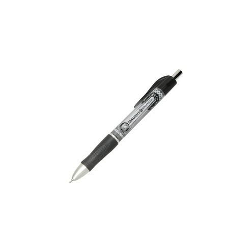 SKILCRAFT .5mm Retractable Rollerball Pen - 0.5 mm Pen Point Size - Needle Pen Point Style - Refillable - Retractable - Black Pigment-based Ink - Plastic Barrel - 1 Dozen