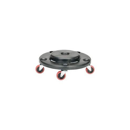 SKILCRAFT 20-55 Gallon Can 5-wheeled Round Dolly - 350 lb Capacity - 5 Casters - Plastic - 17.8" Length Height - Black, Gray - 1 Each