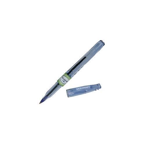 SKILCRAFT Ballpoint Pen - TAA Compliant - Fine Pen Point - 0.7 mm Pen Point Size - Conical Pen Point Style - Blue - Transparent Blue Barrel - 12 / Dozen