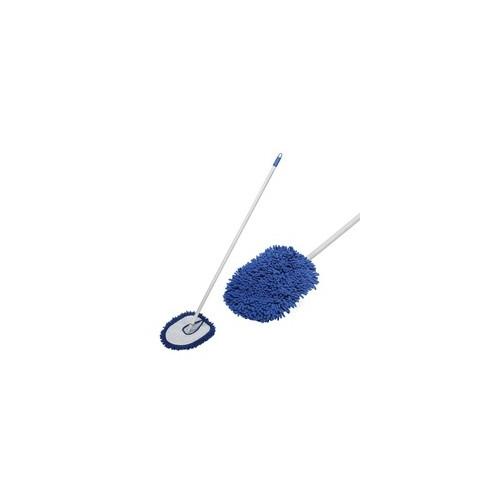 AbilityOne Microfiber Dust Mop with Handle - MicroFiber Head - 48" - Scratch Resistant - 6 / Box - White, Blue