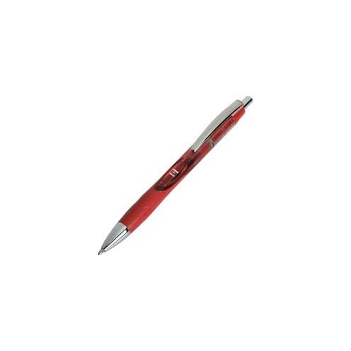 SKILCRAFT Vista Gel Ink Pen - Bold Pen Point - 1 mm Pen Point Size - Conical Pen Point Style - Retractable - Red Gel-based Ink - Transparent Barrel - 12 / Dozen