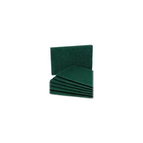 SKILCRAFT Scouring Pad - 0.3" Height x 6" Width x 9.5" Depth - 10/Pack - Nylon - Green