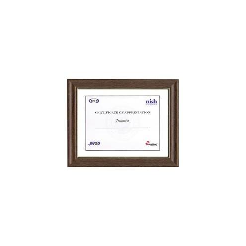 SKILCRAFT Style B Wood Picture Frame - 9" x 12" Frame Size - Rectangle - Vertical, Horizontal - 12 / Box - Wood, Vinyl, Glass, Cardboard - Walnut