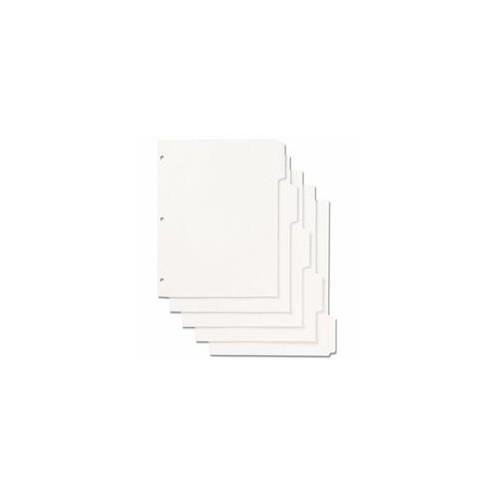 SKILCRAFT Loose-leaf Binder Index Sheet Set - 100 x Divider(s) - 5 Tab(s) - 5 Tab(s)/Set - 8.5" Divider Width x 11" Divider Length - Letter - 3 Hole Punched - White Divider - White Tab(s) - 5 / Set