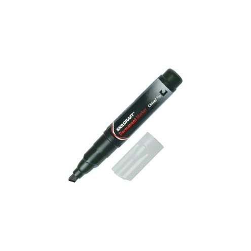 SKILCRAFT Tube Type Permanent Board Marker - Wide Marker Point - Chisel Marker Point Style - Black - 12 / Dozen