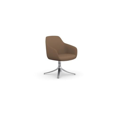 9 to 5 Seating Lilly Swivel Base Fabric Lounge Chair - Latte Fabric, Foam Seat - Latte Fabric, Foam Back - 19.50" Seat Width x 18" Seat Depth - 24.5" Width x 24" Depth x 34.5" Height - 1 Each