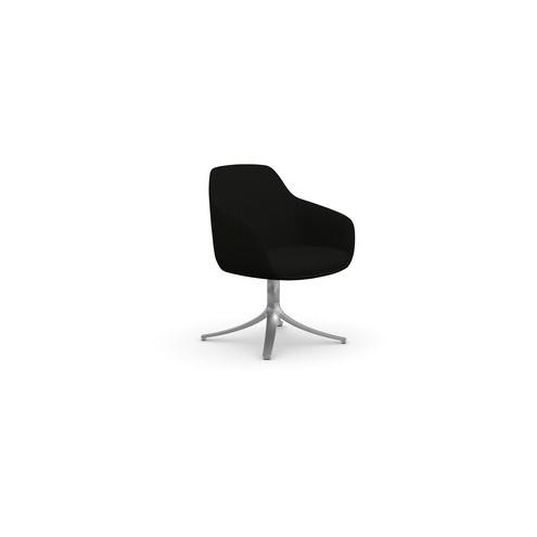 9 to 5 Seating Lilly Swivel Base Fabric Lounge Chair - Onyx Fabric, Foam Seat - Onyx Fabric, Foam Back - 19.50" Seat Width x 18" Seat Depth - 24.5" Width x 24" Depth x 34.5" Height - 1 Each