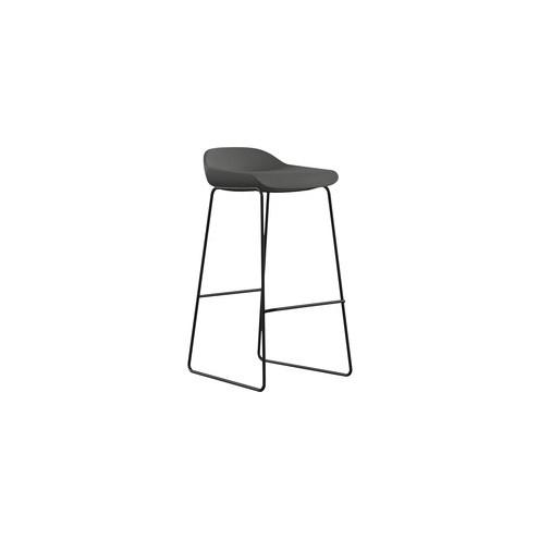 9 to 5 Seating Lilly Lounge Bar Stool - Gray Seat - Gray Fabric, Foam Back - Sled Base - 16" Seat Width x 12.50" Seat Depth - 16" Width x 16" Depth x 33" Height - 1 Each