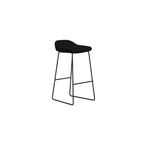 9 to 5 Seating Lilly Lounge Bar Stool - Onyx Seat - Onyx Fabric, Foam Back - Sled Base - 16" Seat Width x 12.50" Seat Depth - 16" Width x 16" Depth x 33" Height - 1 Each