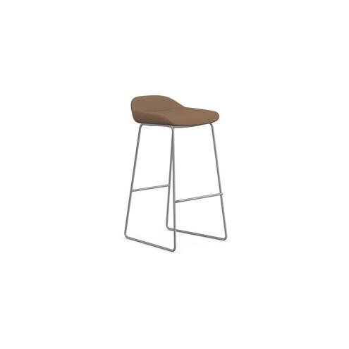 9 to 5 Seating Lilly Lounge Bar Stool - Latte Seat - Latte Fabric, Foam Back - Sled Base - 16" Seat Width x 12.50" Seat Depth - 16" Width x 16" Depth x 33" Height - 1 Each