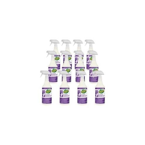 OdoBan Eucalyptus BioOdor Digester Spray - Ready-To-Use Spray - 32 fl oz (1 quart) - Lavender Scent - 12 / Carton - Purple