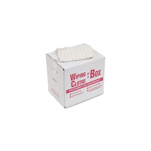 Office Snax Multipurpose Cotton Wiping Cloths - Wipe - 1 / Box - White, Red