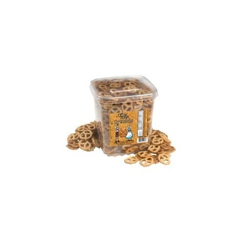 Office Snax Hansel's Gretzels Graham Cracker Twists - Honey, Cinnamon - Canister - 2 lb - 1 Each