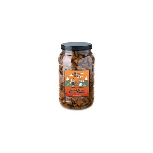 Office Snax Nugget Style Peanut Butter Pretzels - Resealable Tub - Peanut Butter - 1 Each