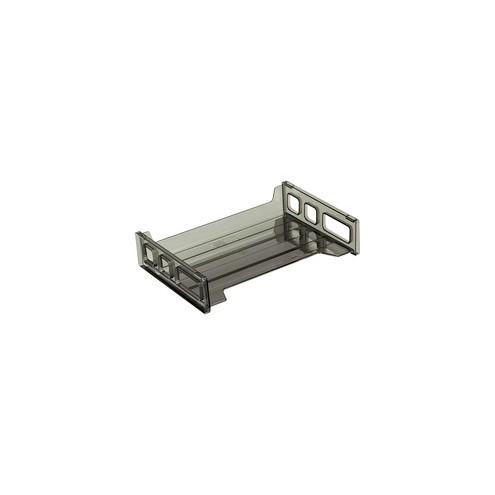 OIC Smoke Side-Loading Desk Trays - 2.8" Height x 13.2" Width x 9" Depth - Desktop - Smoke - 1Each