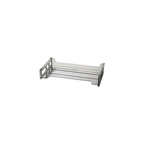 OIC Smoke Side-Loading Desk Trays - 2.8" Height x 16.3" Width x 9" Depth - Desktop - Smoke - 1Each