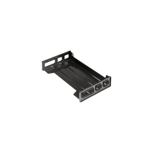 OIC Black Side-Loading Desk Trays - 2.8" Height x 16.3" Width x 9" Depth - Desktop - Black - Plastic - 1Each