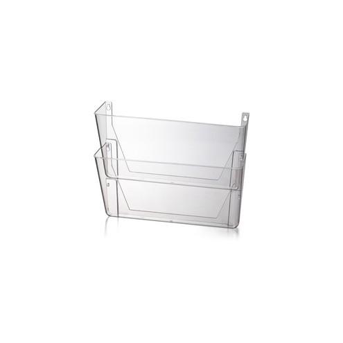 OIC Wall Mountable Space-Saving Files - 10.6" Height x 13" Width x 4.1" Depth - Clear - Plastic - 2 / Box