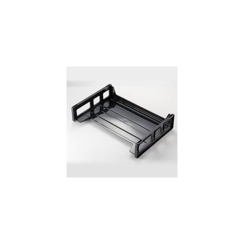 OIC Recycled Side Load Letter Tray - 1 Compartment(s) - 1 Tier(s) - 2.8" Height x 13.2" Width x 9" Depth - Recycled - Black - Plastic - 1 / Each