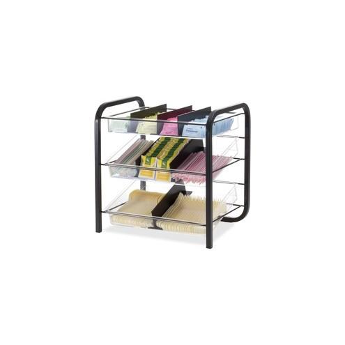 BreakCentral Giant Condiment Organizer - 9 Compartment(s) - 15.8" Height x 15.6" Width x 11.3" Depth - Black, Clear - Metal - 1Each