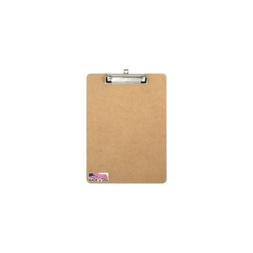 OIC Low-profile Clipboard - 1" Clip Capacity - 9" x 12 1/2" - Low-profile - Hardboard - Brown - 1 Each