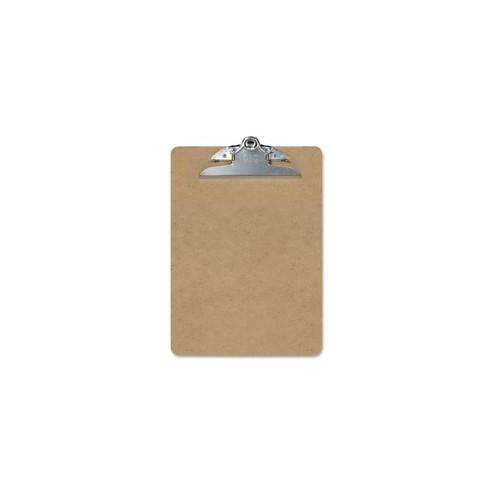 OIC Hardwood Clipboard - 1" Clip Capacity - 8 1/2" x 11" - Spring Clip - Hardwood - Brown - 1 Each