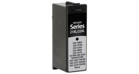 Replacement For Dell T093N , Series 21, 22, 23, 24 High Yield Black Inkjet Cartridge