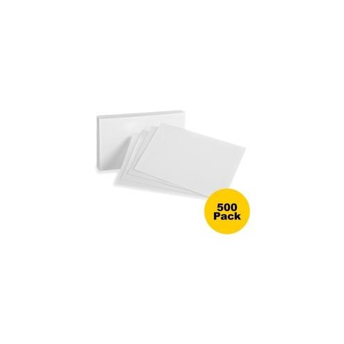 Oxford Printable Index Card - 10% Recycled - 3" x 5" - 85 lb Basis Weight - 500 / Bundle - White